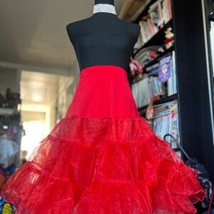 Elegant Red Tiered Skirt
